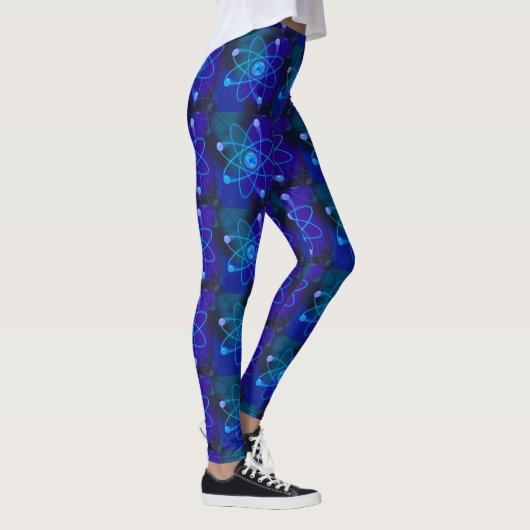 Blaue Atomstrukturwissenschaft Leggings (Rechts)