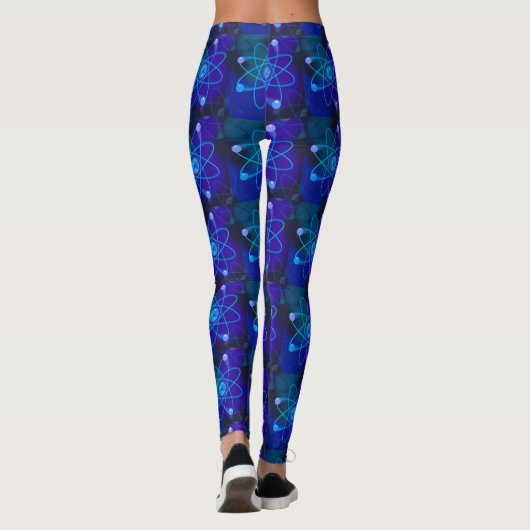 Blaue Atomstrukturwissenschaft Leggings (Rückseite)