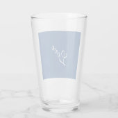 Blaue attraktive kalligraphische Liebe Hochzeit Glas (Rückseite)