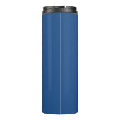 Blaue attraktive kalligraphische Liebe Hochzeit Thermosbecher (Rückseite)