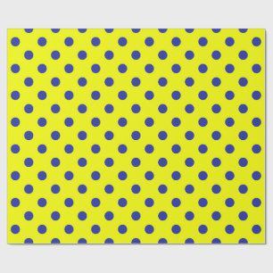 Blaue Auf Gelben Punkten Musterdesign Geschenkpapier