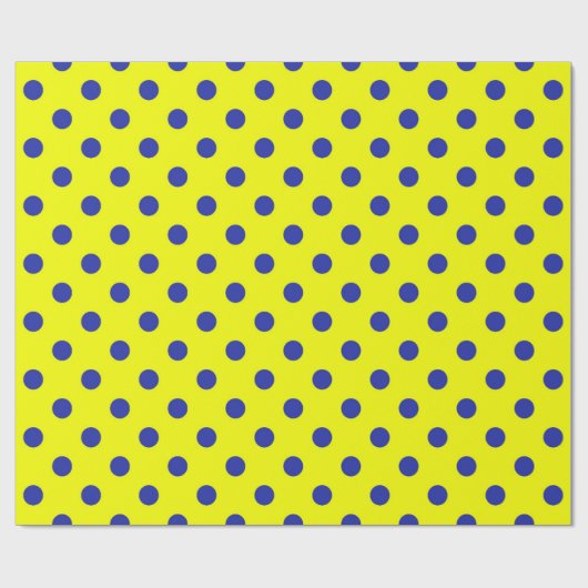 Blaue Auf Gelben Punkten Musterdesign  Geschenkpapier (Flach)