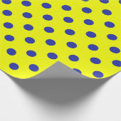 Blaue Auf Gelben Punkten Musterdesign  Geschenkpapier (Ecke)