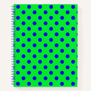 Blaue Auf Grün Punkte Musterdesign Notizblock