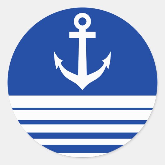 Blaue Aufkleber mit Schiffsanker (Vorderseite)