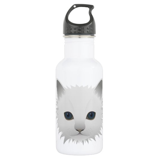Blaue Augen der Miezekatze Edelstahlflasche (Vorderseite)