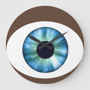 Blaue Augen Dunkle Haut Acryl Wanduhr