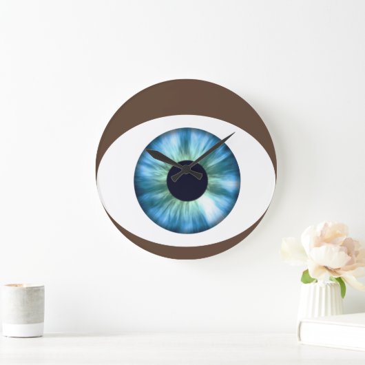 Blaue Augen dunkle Haut Akryllische Wall-Uhr Große Wanduhr (Zuhause)