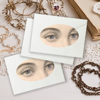 Blaue Augen einer schönen französischen Frau Vinta Ovaler Aufkleber