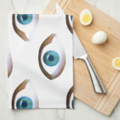 blaue Augen Geschirrtuch (Viertel Falte)