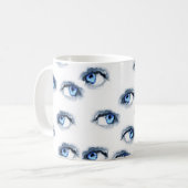 blaue Augen Kaffeetasse (Vorderseite Links)