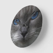 Blaue Augen Runde Wanduhr (Winkel)
