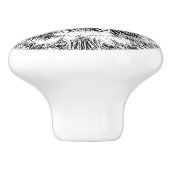 Blaue Augen-Tiger-Schwarzweiss-Grafik Keramikknauf (Seitenansicht)