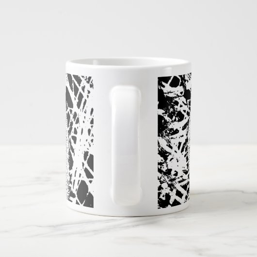 Blaue Augen-Tigerschwarzweiss-entwurf Jumbo-Tasse (Rückseite)