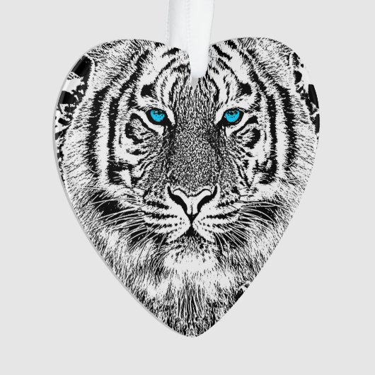 Blaue Augen-Tigerschwarzweiss-streifen Ornament (Vorderseite)