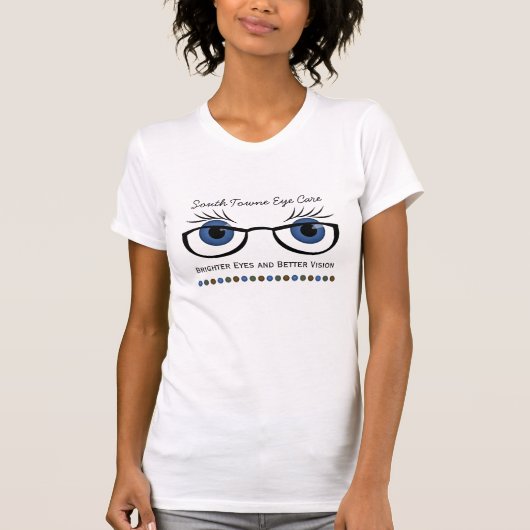 Blaue Augen und Brillen T-Shirt (Vorderseite)