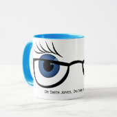 Blaue Augen und Brillen Tasse (Vorderseite Links)