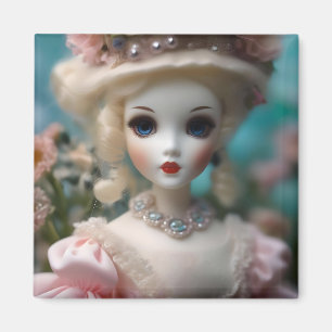 Blaue Augen Vintage Puppe, Abschlussball Nacht Magnet