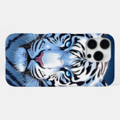 Blaue Augen Weiße Tiger Ai Kunst iPhone Hülle (Rückseite (Horizontal))