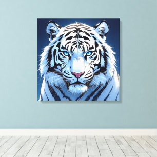 Blaue Augen Weiße Tiger Ai Kunst Leinwanddruck