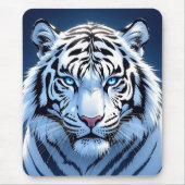Blaue Augen Weiße Tiger Ai Kunst Mousepad (Vorne)