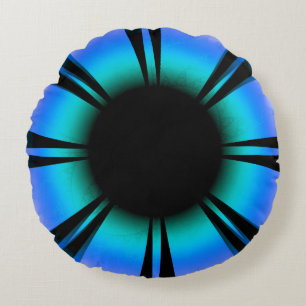 Blaue Augen werden gerettet und helfen Rundes Kissen