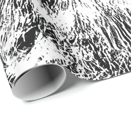 Blaue Augen-wildes Tigerschwarzweiss-gesicht Geschenkpapier (Rolleneckpunkt)