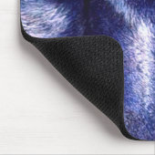 Blaue Augen-Wolf-Mausunterlage Mousepad (Ecke)
