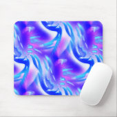 Blaue Ausschnitte mit digitalen Grooves auf rosa T Mousepad (Mit Mouse)
