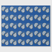 Blaue Austern auf blau Geschenkpapier (Flach)