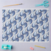Blaue Austern im Zickzack Hintergrund Seidenpapier (Basteln)