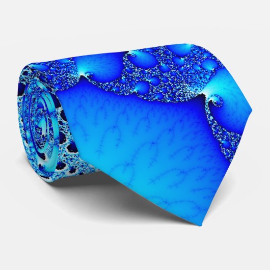 Blaue Austern-Spirale Krawatte (Gerollt)