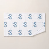 Blaue Austern und Blumen Badhandtuch Set (Handtuch)