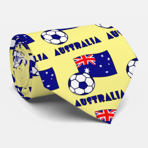 Blaue australische Fußballflagge mit gelbem Hinter Krawatte