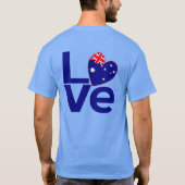 Blaue Australische LIEBE T-Shirt (Rückseite)