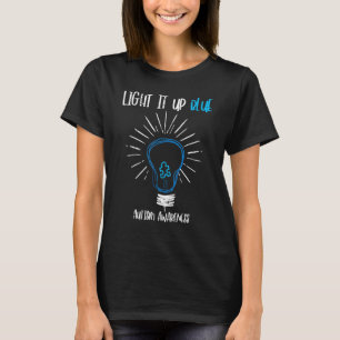 Blaue Autismus-Bewusstseinsbirne Cute ASD Männer W T-Shirt