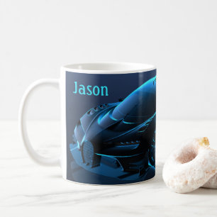 Blaue Auto-Themen-Automobil-Kaffeetasse Kaffeetasse