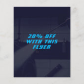 Blaue Autowasche Flyer (Hinten)