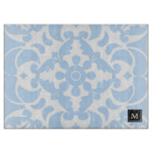 Blaue Azulejos Portugiesische Monogram Schneidebrett (Vorderseite)