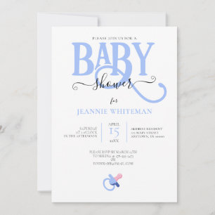 BLAUE BABY BOY DUSCHE MIT SCHNULLER-EINLADUNG EINLADUNG