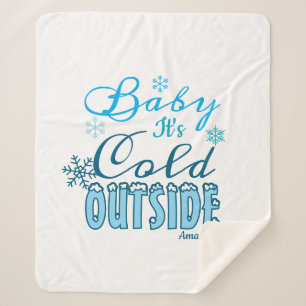 Blaue Baby, es ist kalt draußen Winter Schneeflock Sherpadecke