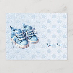 Blaue Baby-Schuh-Postkarte Postkarte