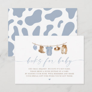 Blaue Baby-Wäscheleine Kleiner Cowboy-Baby-Party Einladung