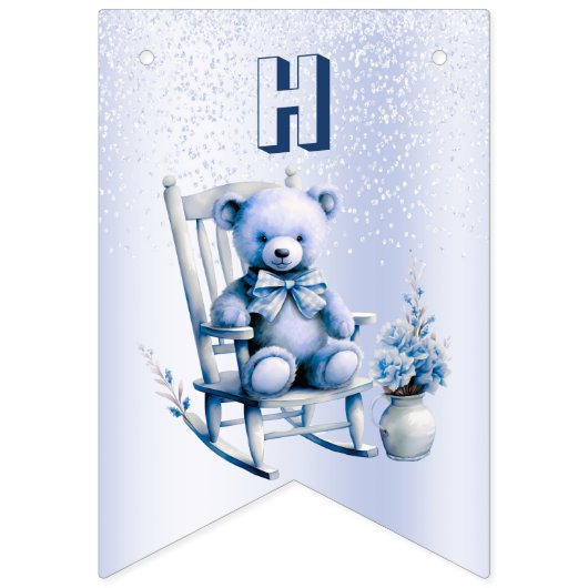 Blaue Babybärenjagdflagge Wimpelkette (Zweite Fahne)