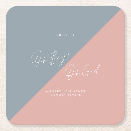 Blaue Babydusche Rechteckiger Pappuntersetzer (Vorderseite)