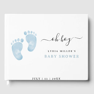 Blaue Babyfüße Baby Shower Willkommensschild Baby  Gästebuch