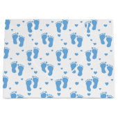 Blaue Babyfüße Große Geschenktasche Geschenktüte (Vorderseite)