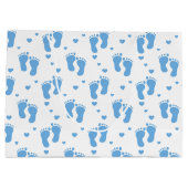 Blaue Babyfüße Große Geschenktasche Geschenktüte (Rückseite)