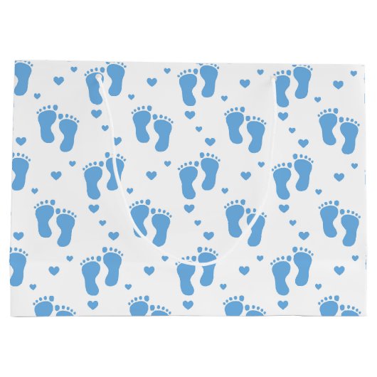 Blaue Babyfüße Große Geschenktasche Große Geschenktüte (Rückseite)