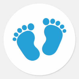 Blaue Babyfüße Runder Aufkleber